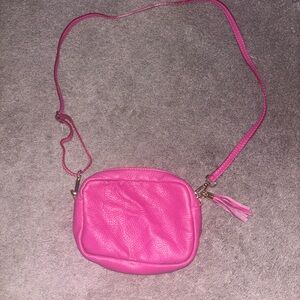 Pink leather purse
